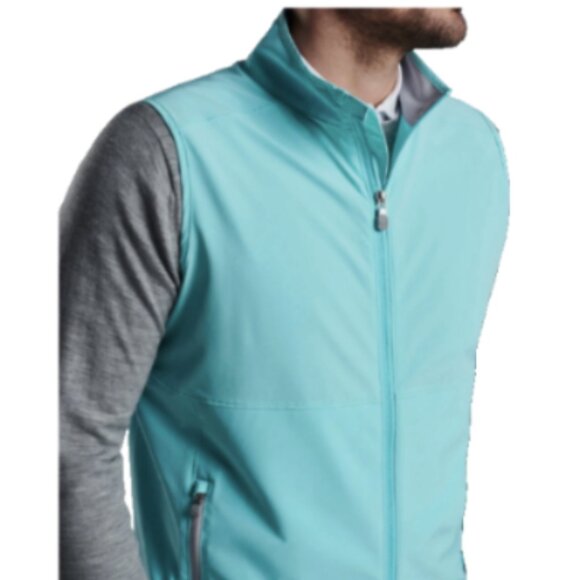 NWT Peter Millar Turquoise Flex Adapt Full-Zip Vest, No club logos LG MSRP $220 - Picture 7 of 9
